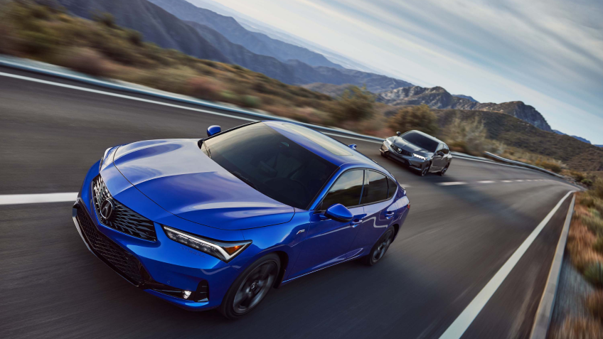 Overhead of Integra traveling on highway